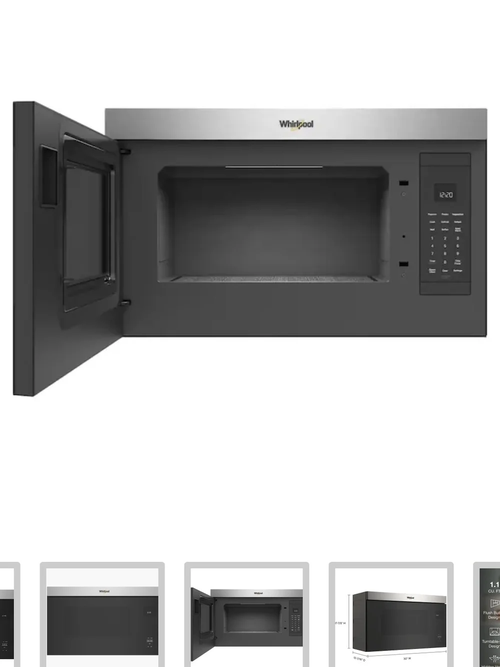 Over-the-Range Microwave Box with Flush Built-In Design - White/Black